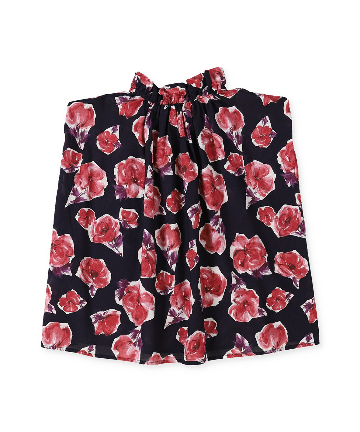 Flower Printed Gathered Pullover