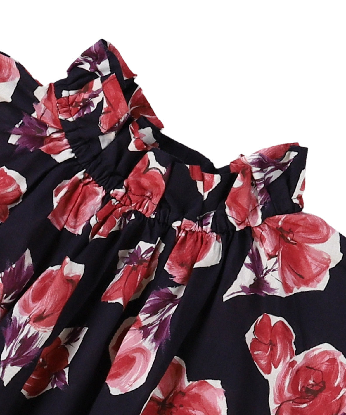 Flower Printed Gathered Pullover