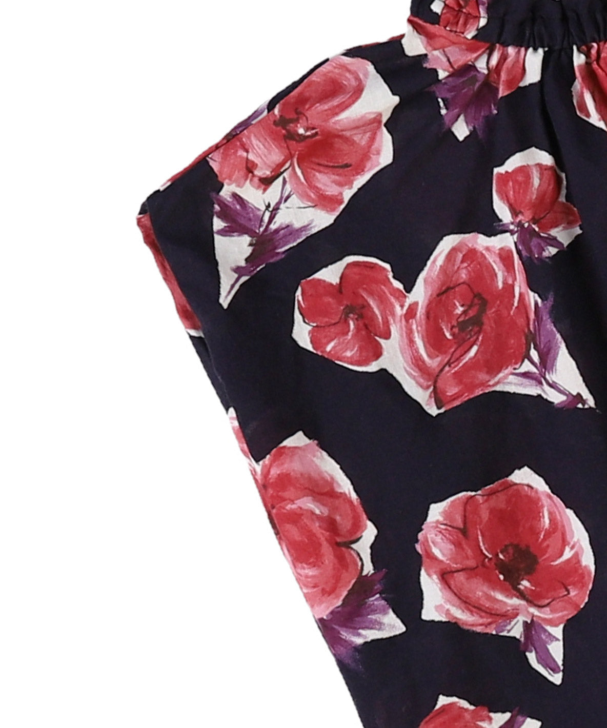 Flower Printed Gathered Pullover