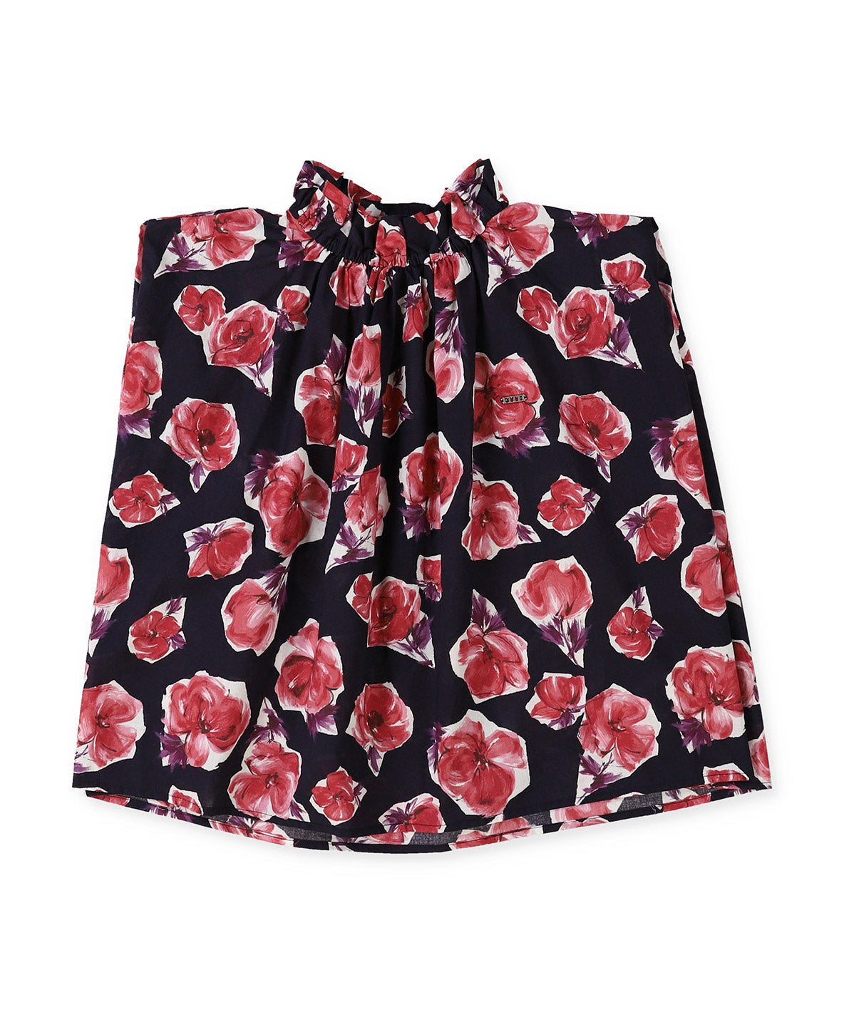 Flower Printed Gathered Pullover