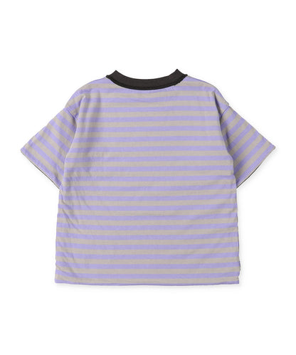 Cotton Jersey and Striped Reversible Big S/S T-shirt