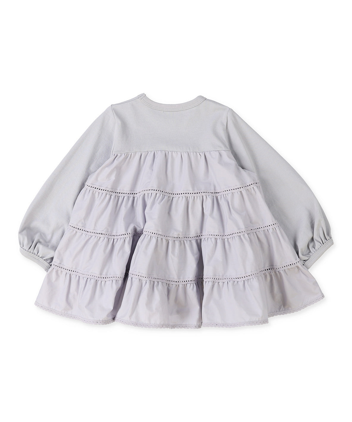 Cotton Jersey and Woven Tiered L/S T-shirt