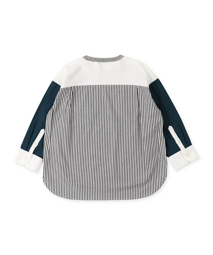 Cotton Jersey and Striped L/S T-shirt