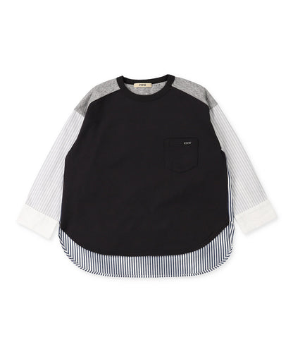 Cotton Jersey and Striped L/S T-shirt