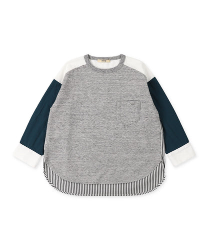 Cotton Jersey and Striped L/S T-shirt