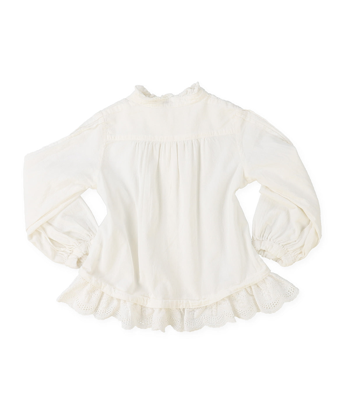 Pin Tuck Lace Frilled Blouse
