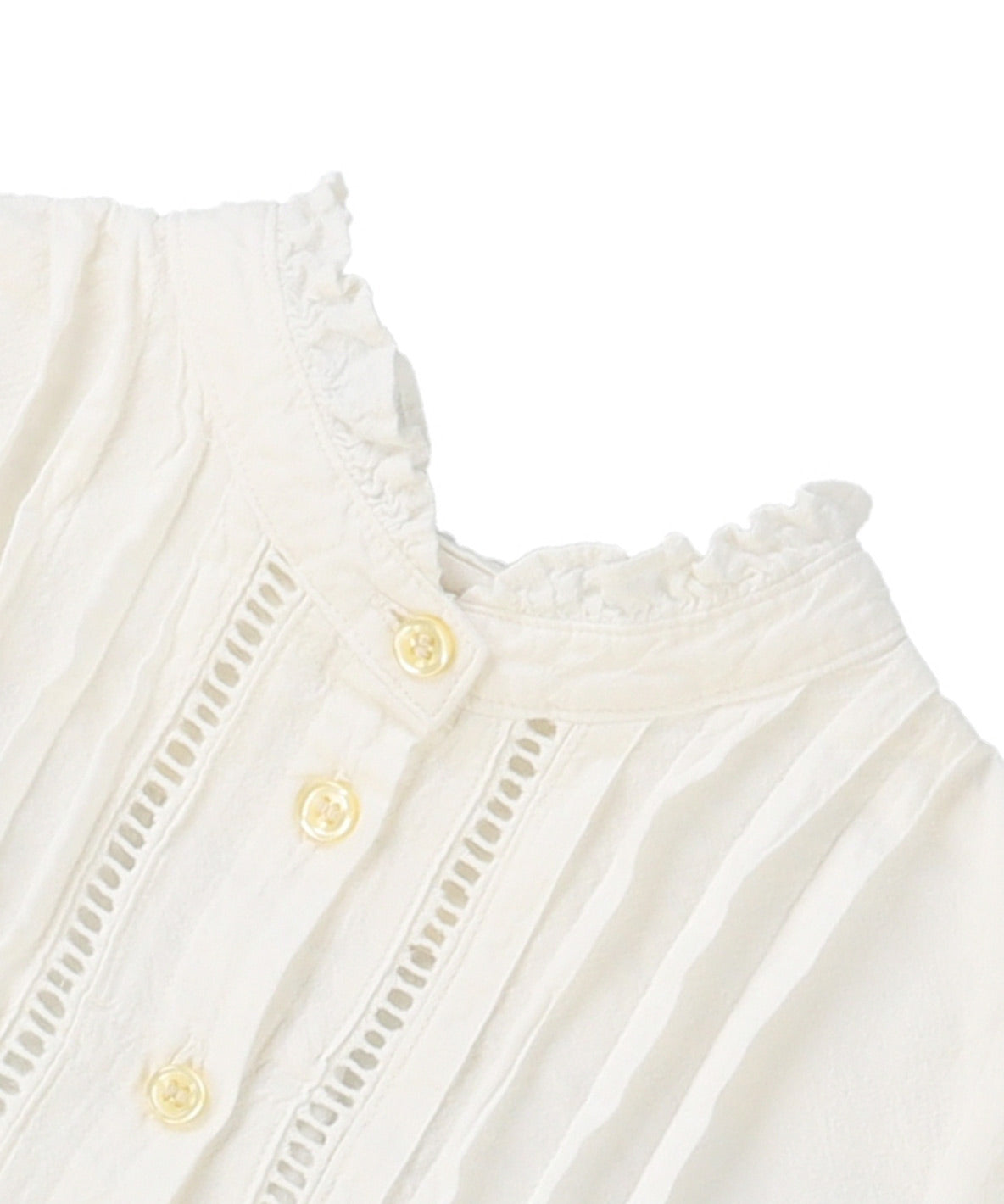 Pin Tuck Lace Frilled Blouse