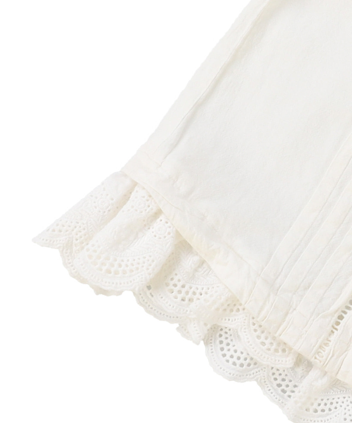 Pin Tuck Lace Frilled Blouse