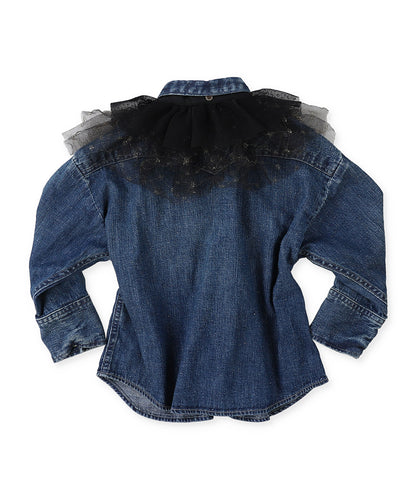 Tulle Collar Denim Shirt JK