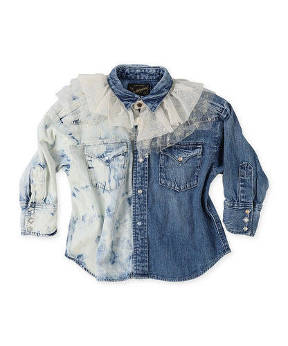 Tulle Collar Denim Shirt JK