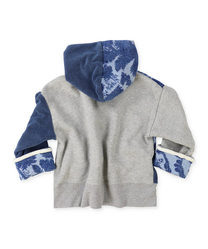 Jacquard Switching Hoodie Jacket