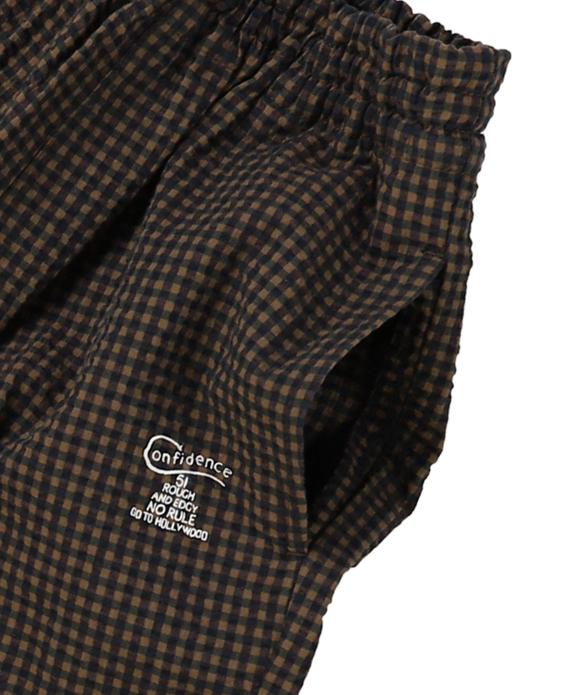 Waffle Gingham Plaid Pants