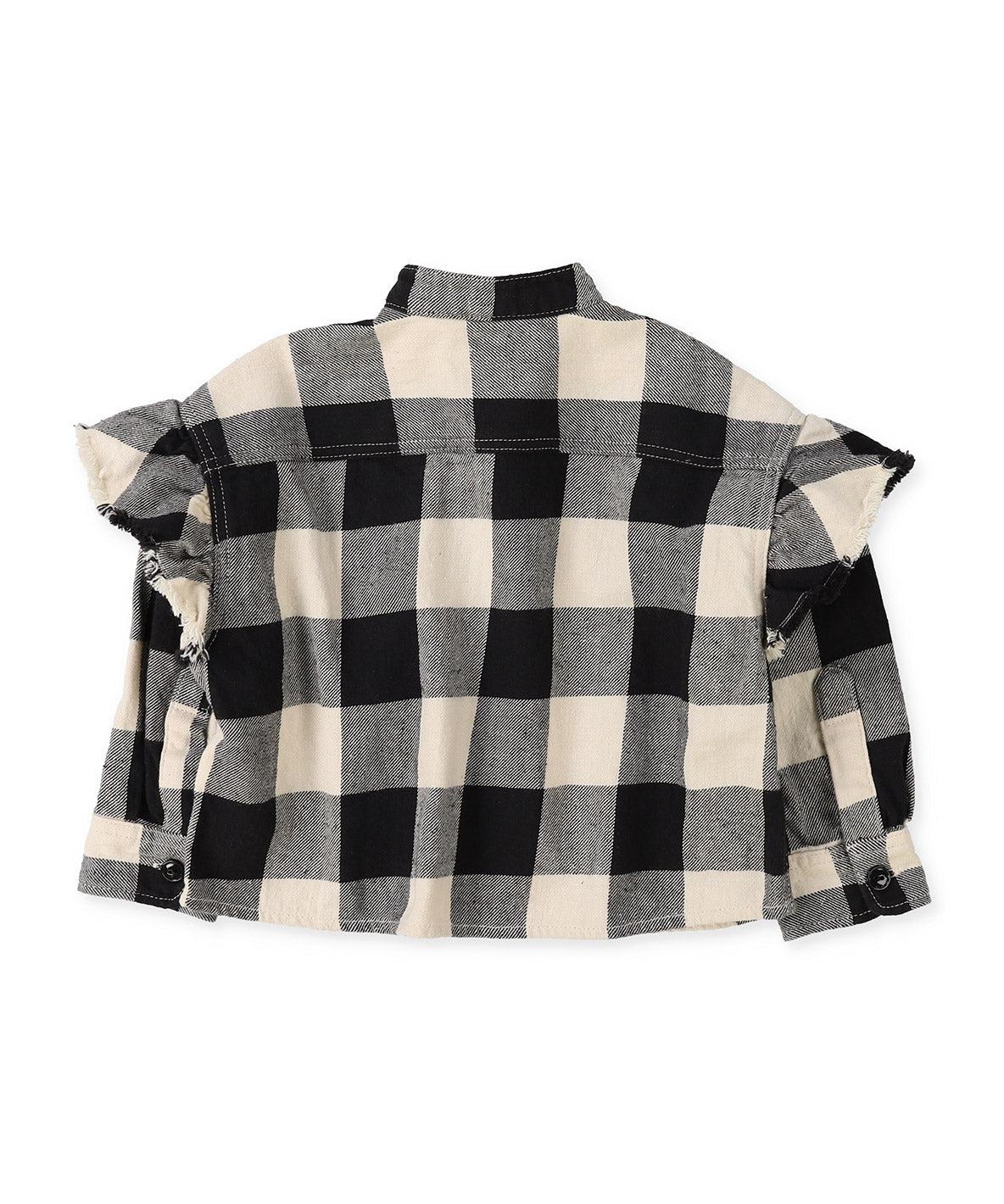 Twill Block Checkered Ruffled Shirt