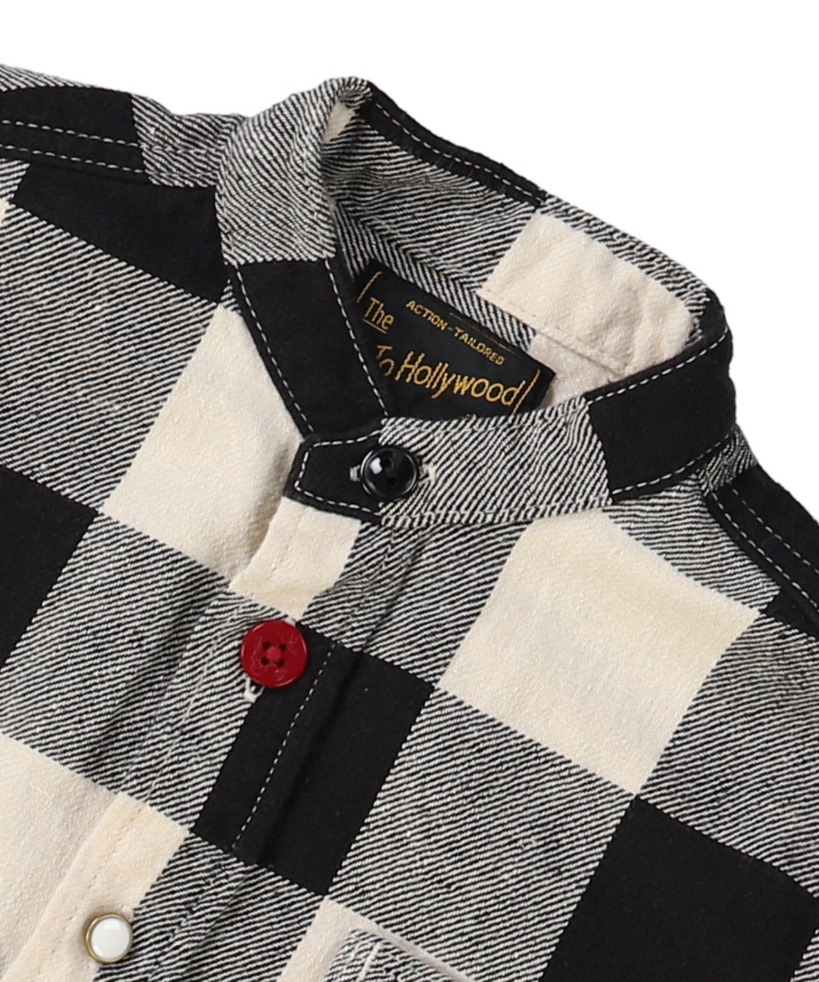 Twill Block Checkered Ruffled Shirt