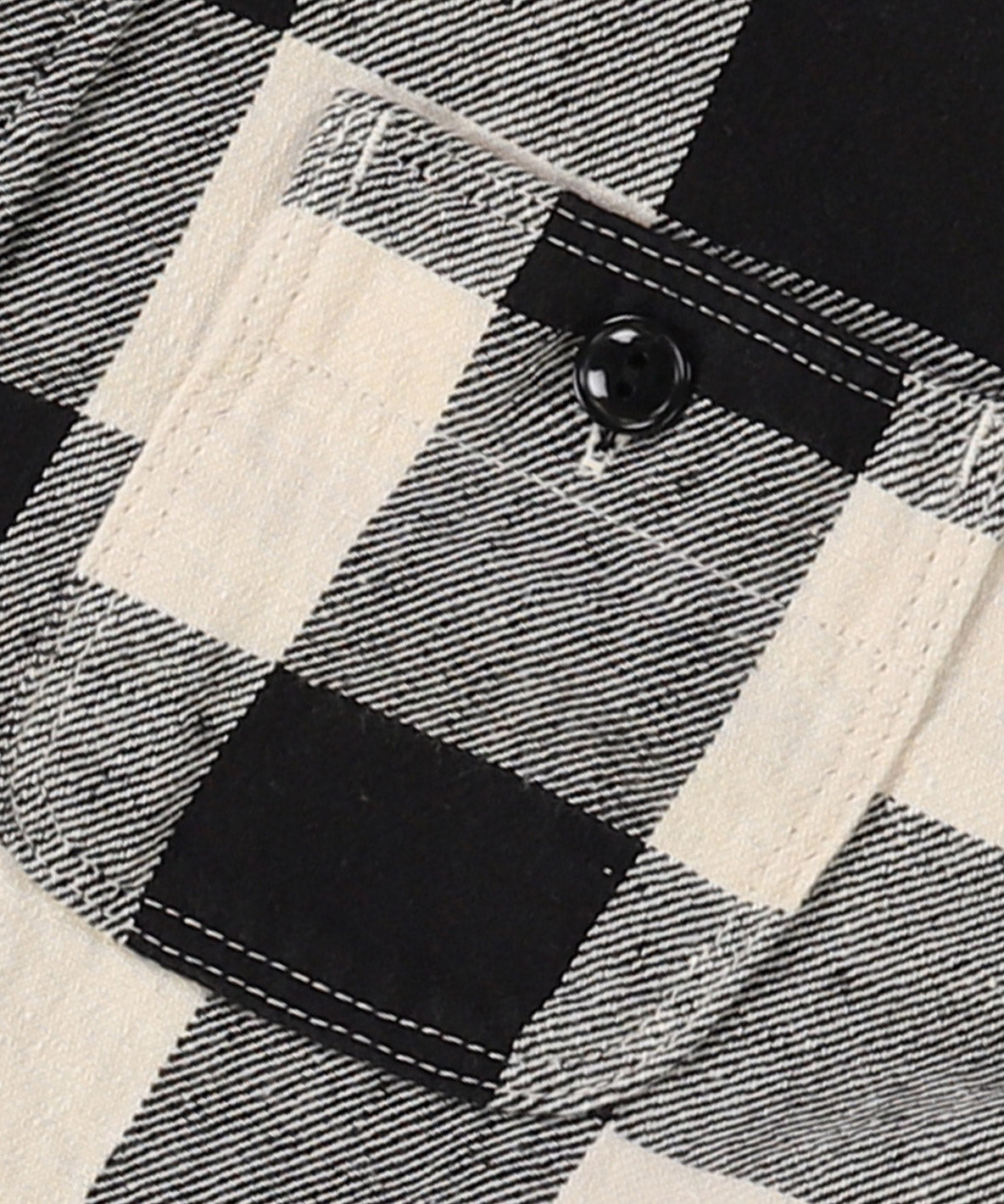 Twill Block Checkered Ruffled Shirt