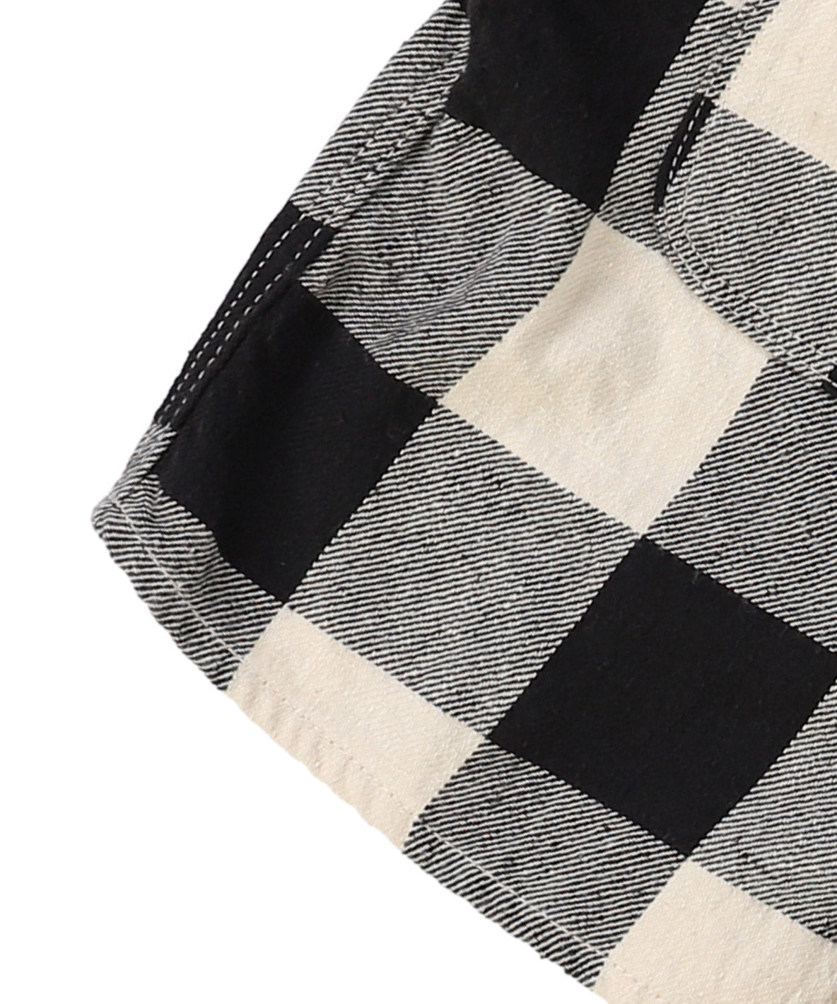 Twill Block Checkered Ruffled Shirt