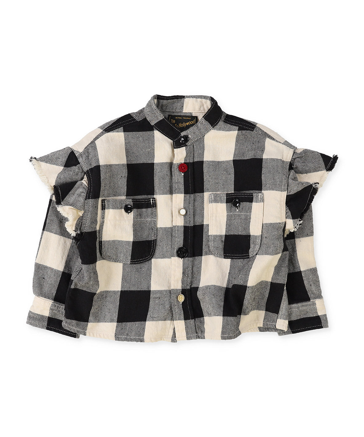 Twill Block Checkered Ruffled Shirt
