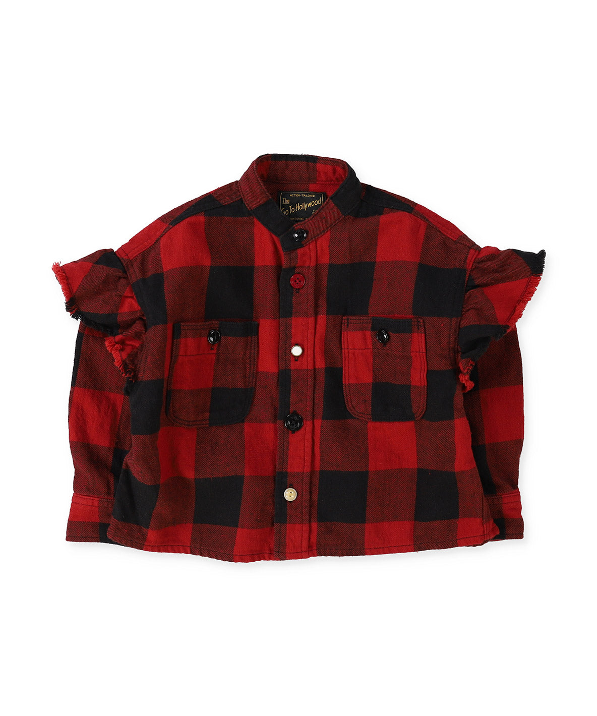Twill Block Checkered Ruffled Shirt