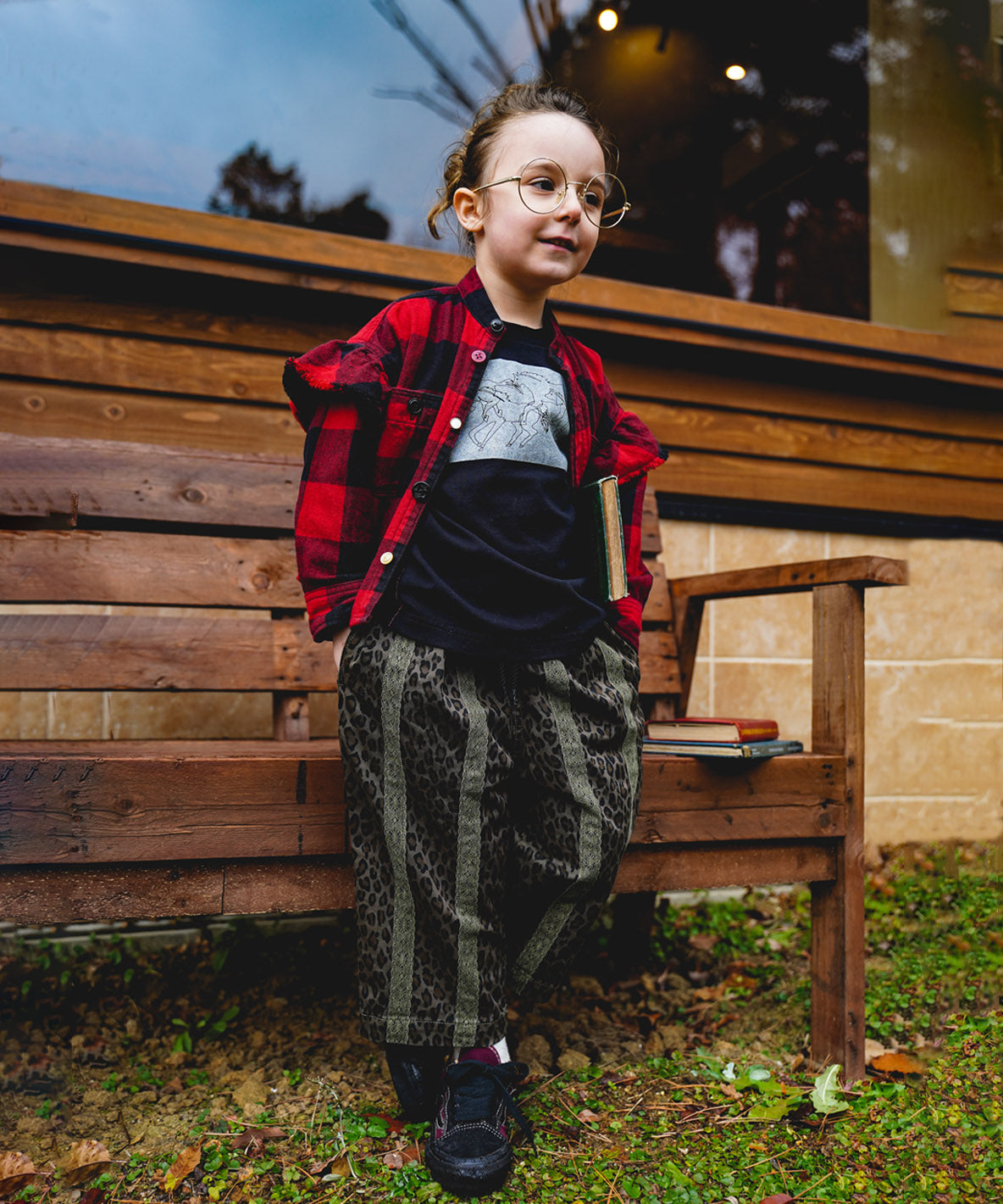 Twill Block Checkered Ruffled Shirt