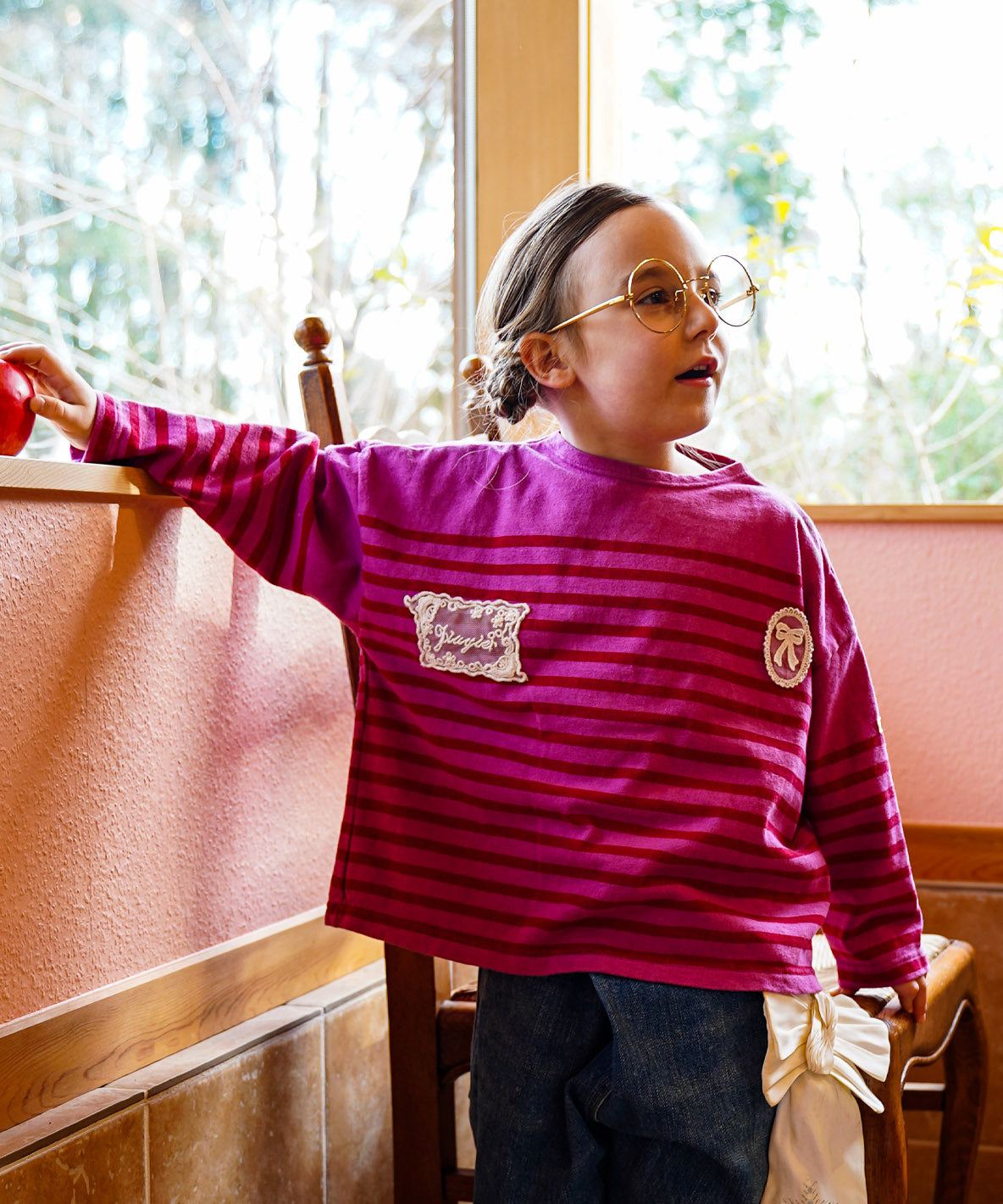 Lacy Striped L/S Tee