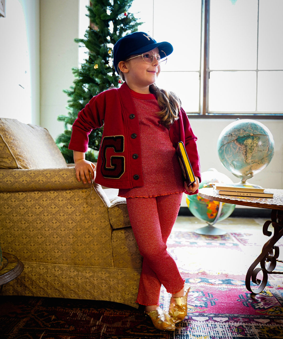 Glitter Waffle Flared Pants