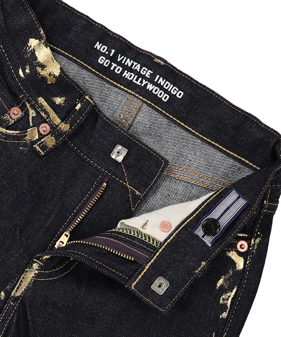 Shiny Denim Loose 5 Pocket Pants