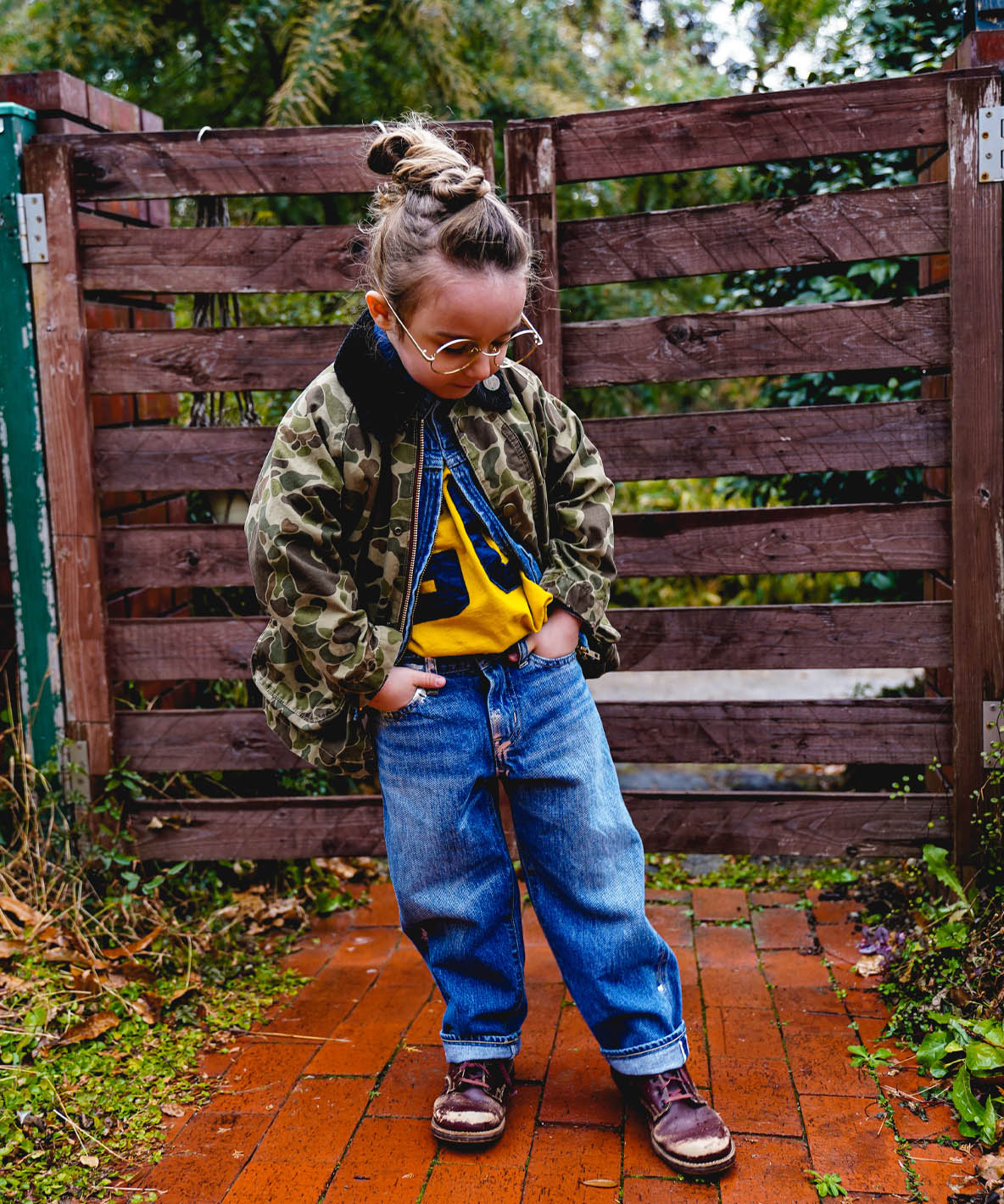 Shiny Denim Loose 5 Pocket Pants