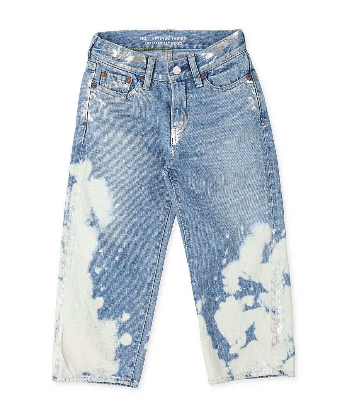 Shiny Denim Loose 5 Pocket Pants