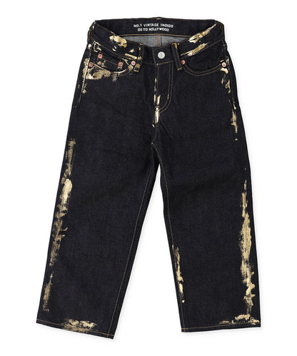 Shiny Denim Loose 5 Pocket Pants