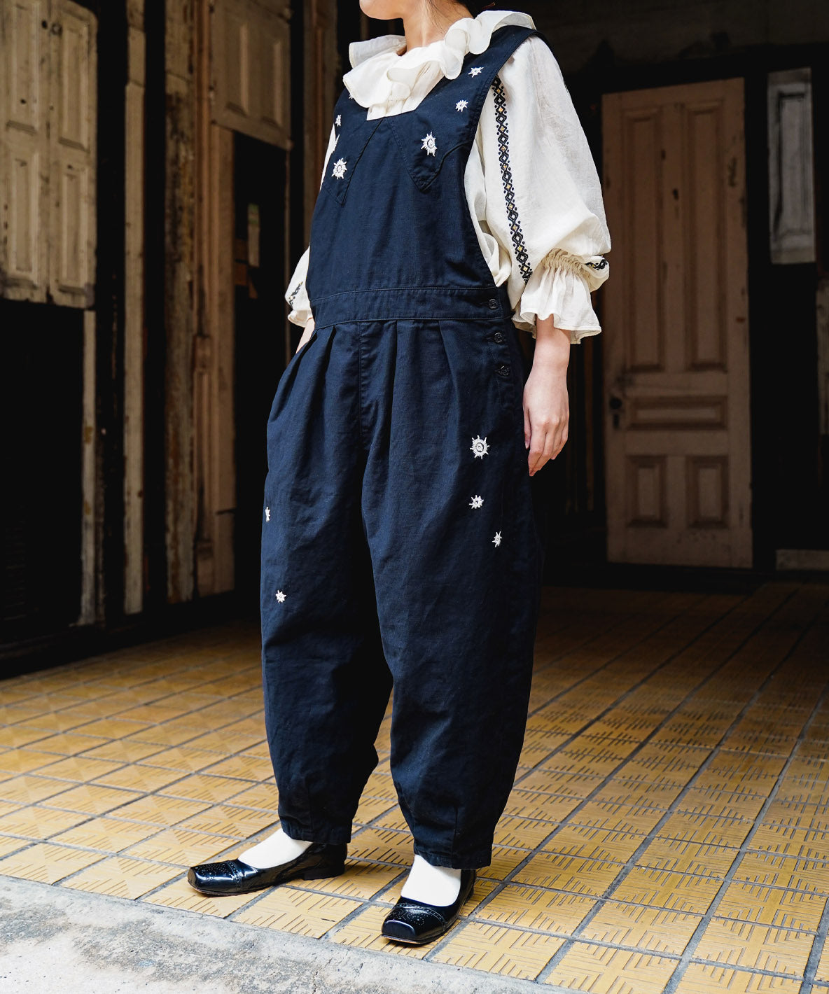 Military Back Satin Apron Pants