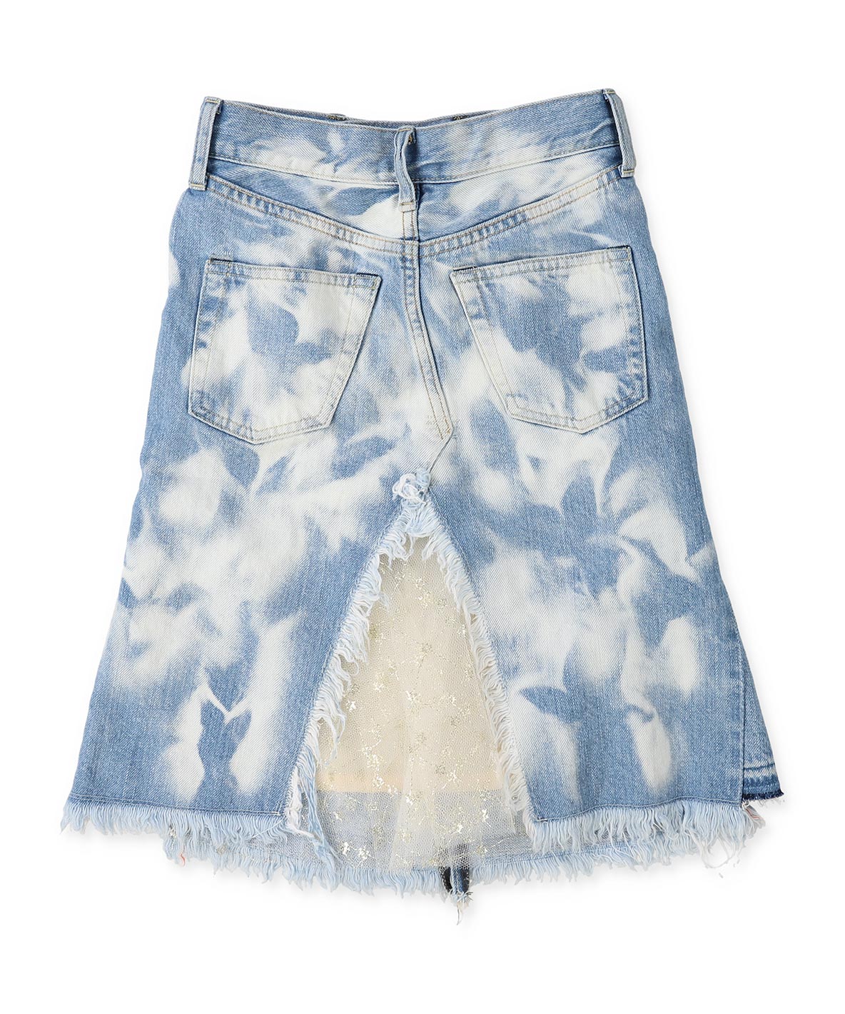 Denim Shiny Lacy Skirt