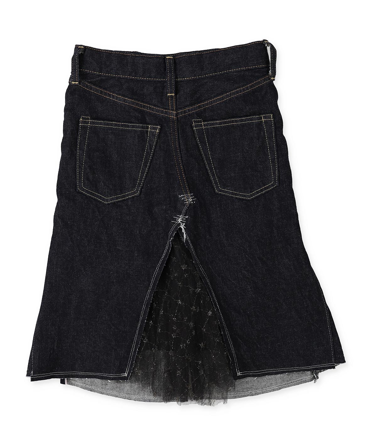 Denim Shiny Lacy Skirt