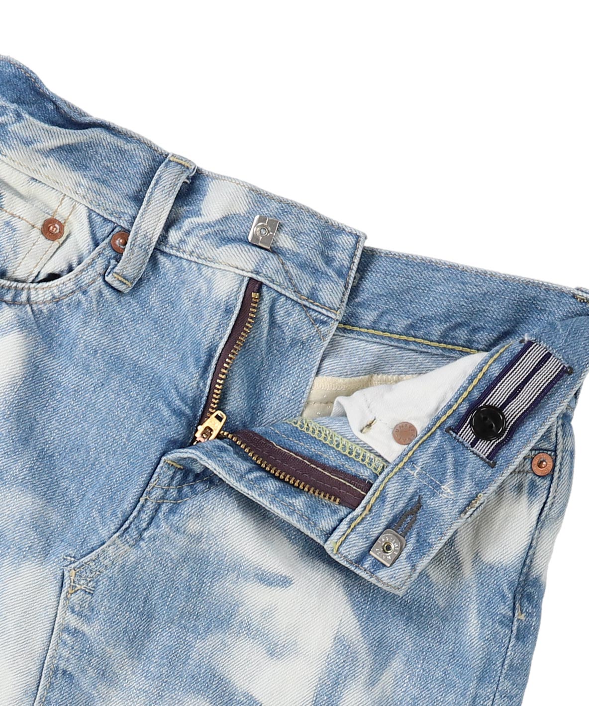 Denim Shiny Lacy Skirt