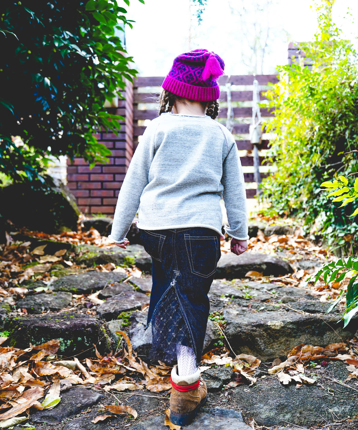Denim Shiny Lacy Skirt