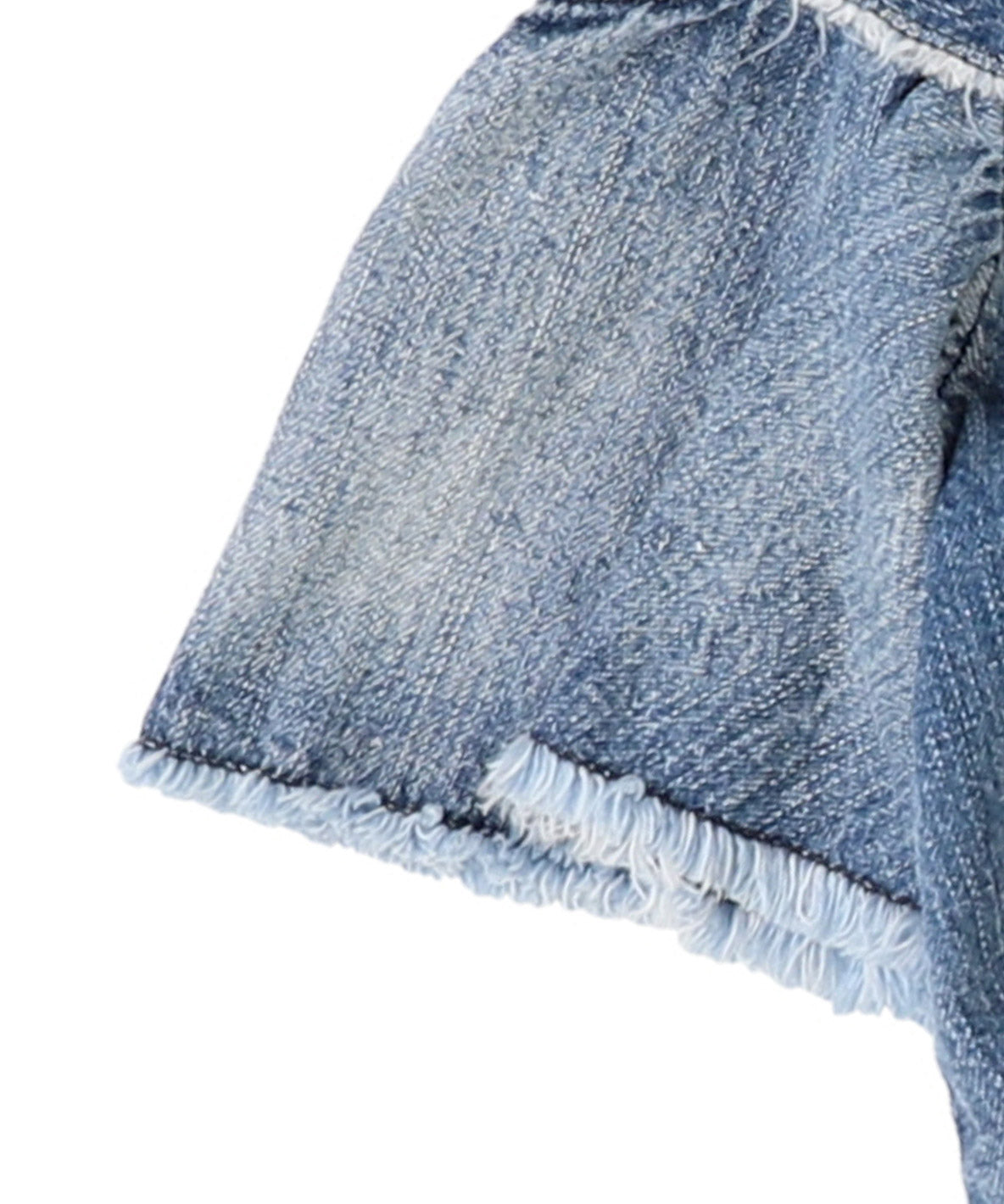 Work Denim Ruffled Blouse