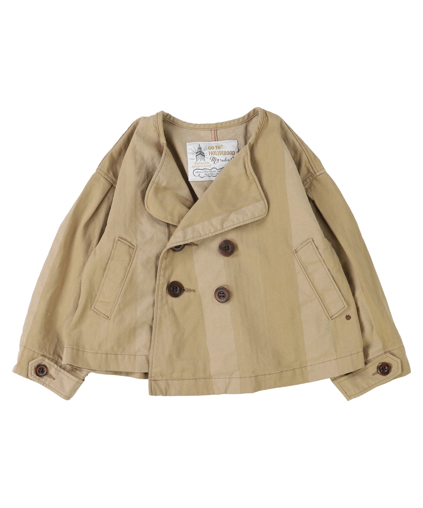 Striped Chino Short Trench Coat