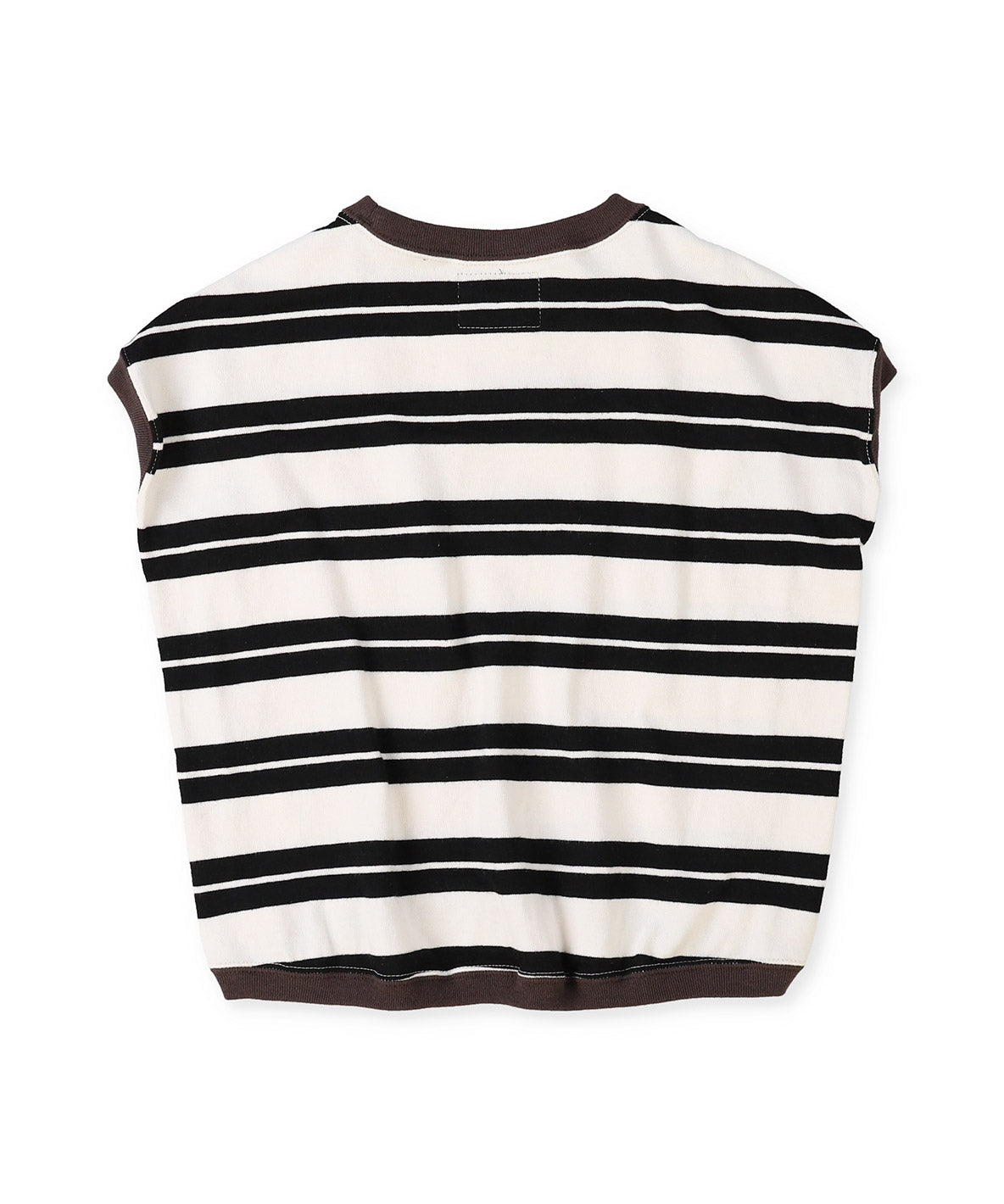 Striped Button Sleeveless Tee
