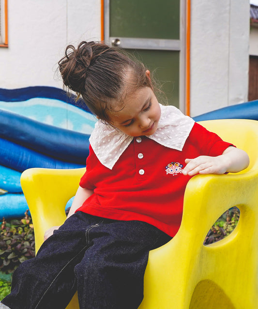 Pique Ruffled Polo Shirt