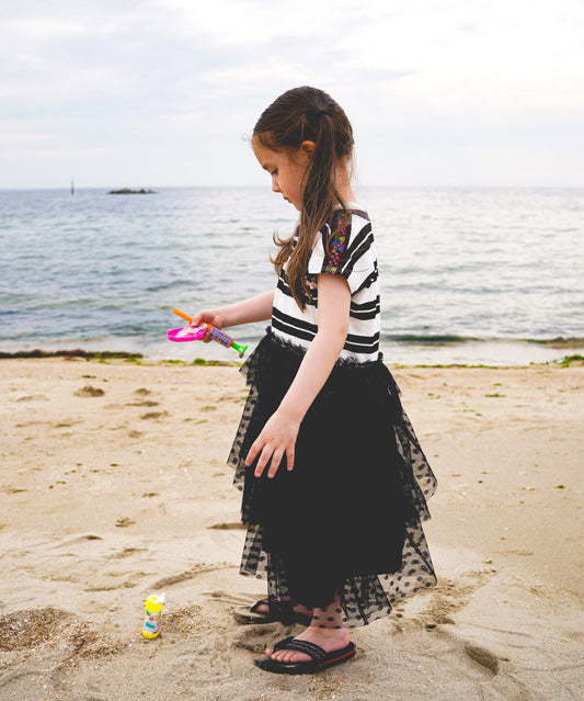 Cotton Jersey Tiered Docking Dress