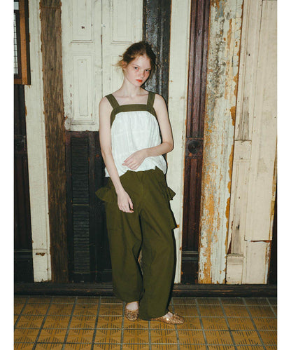 Ruffled Flap Pocket Weather Cloth Pants