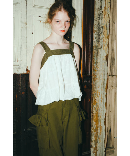 Ruffled Flap Pocket Weather Cloth Pants