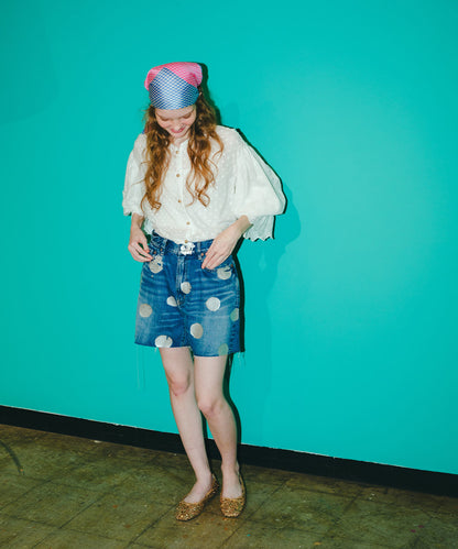 Denim Sparkle Dot Shorts