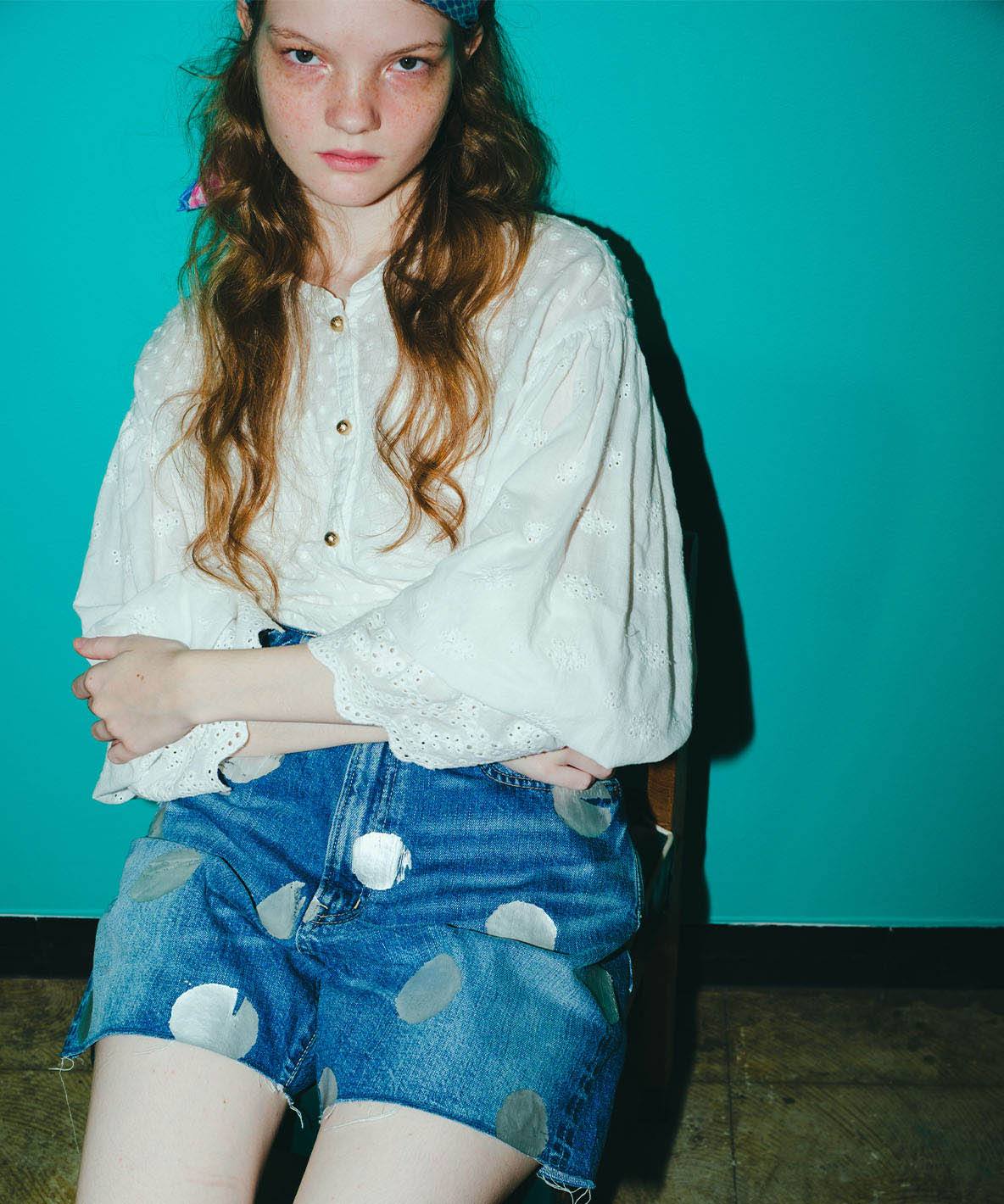Denim Sparkle Dot Shorts