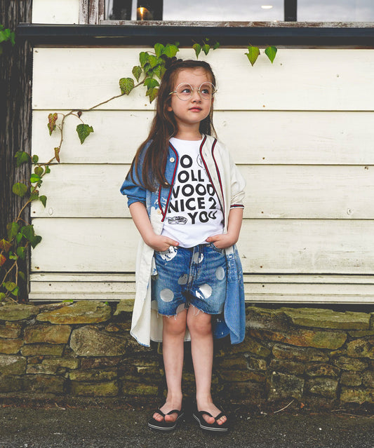 Sheer Chambray Baseball Dress