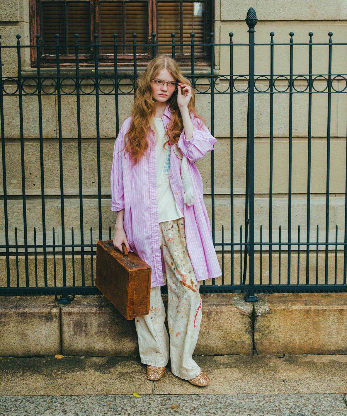 Typewriter Cloth Shirt Dress