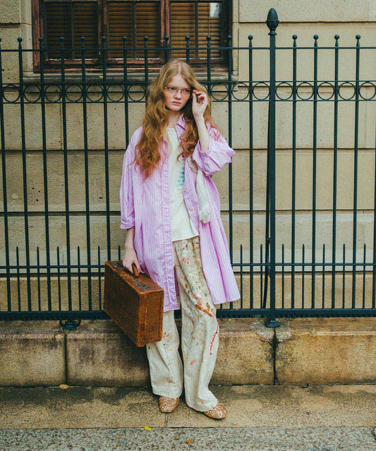 Typewriter Cloth Shirt Dress