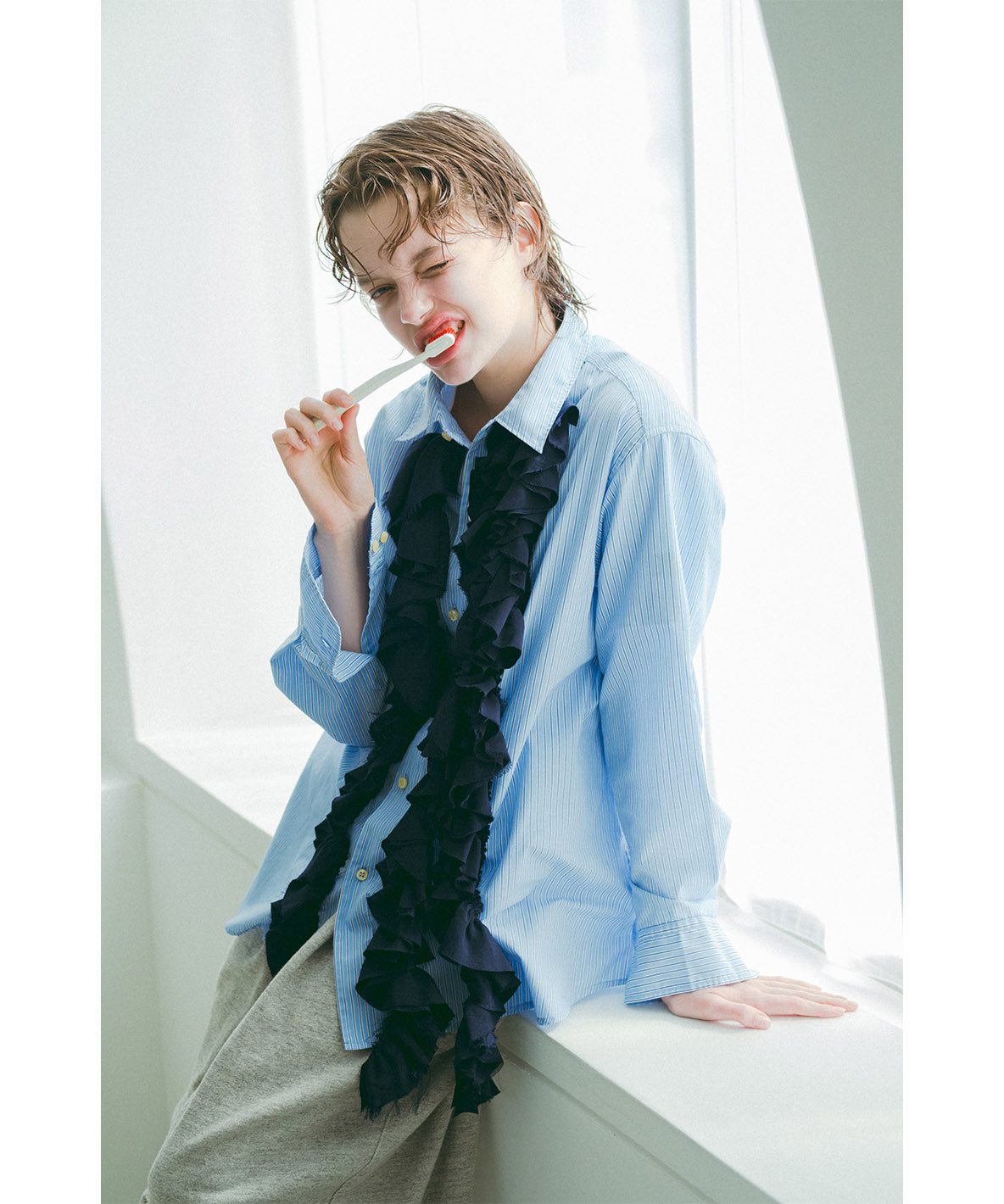 Striped Ruffle Shirt