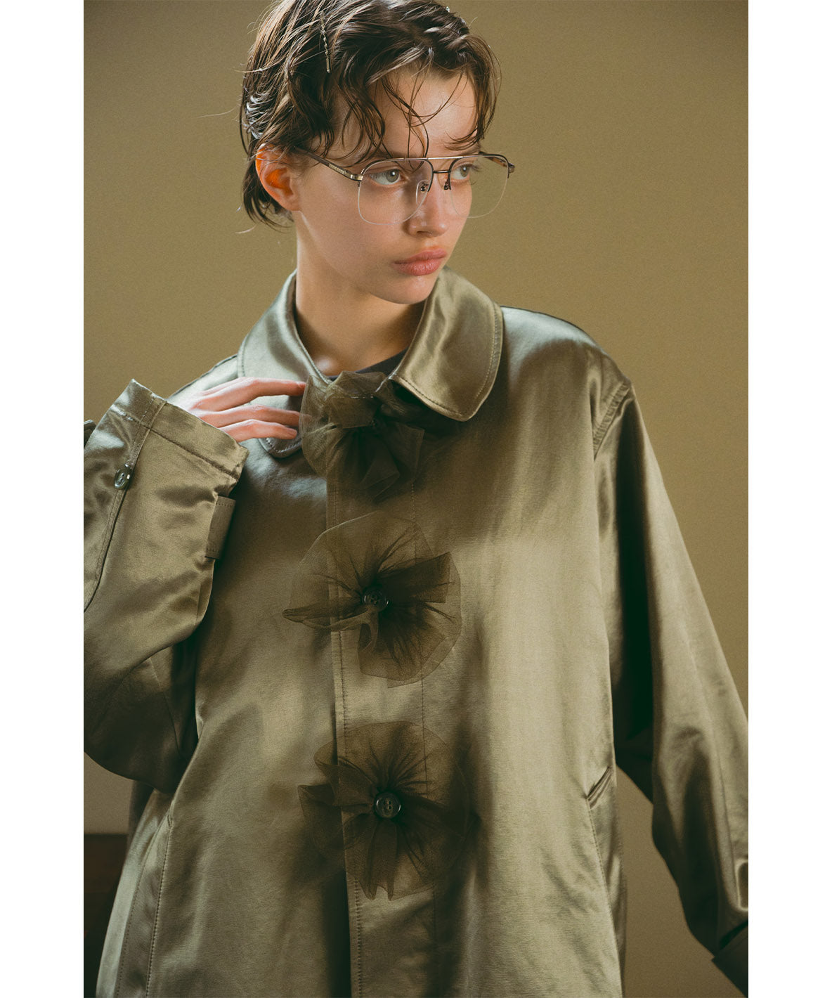 Flower Balmacaan Coat