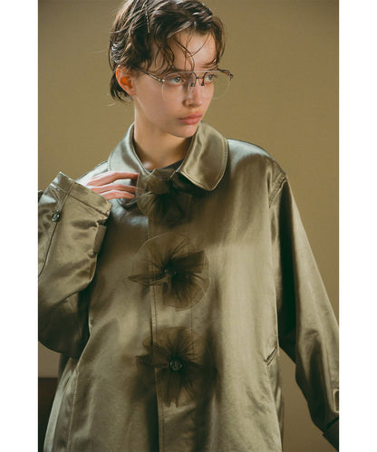Flower Balmacaan Coat
