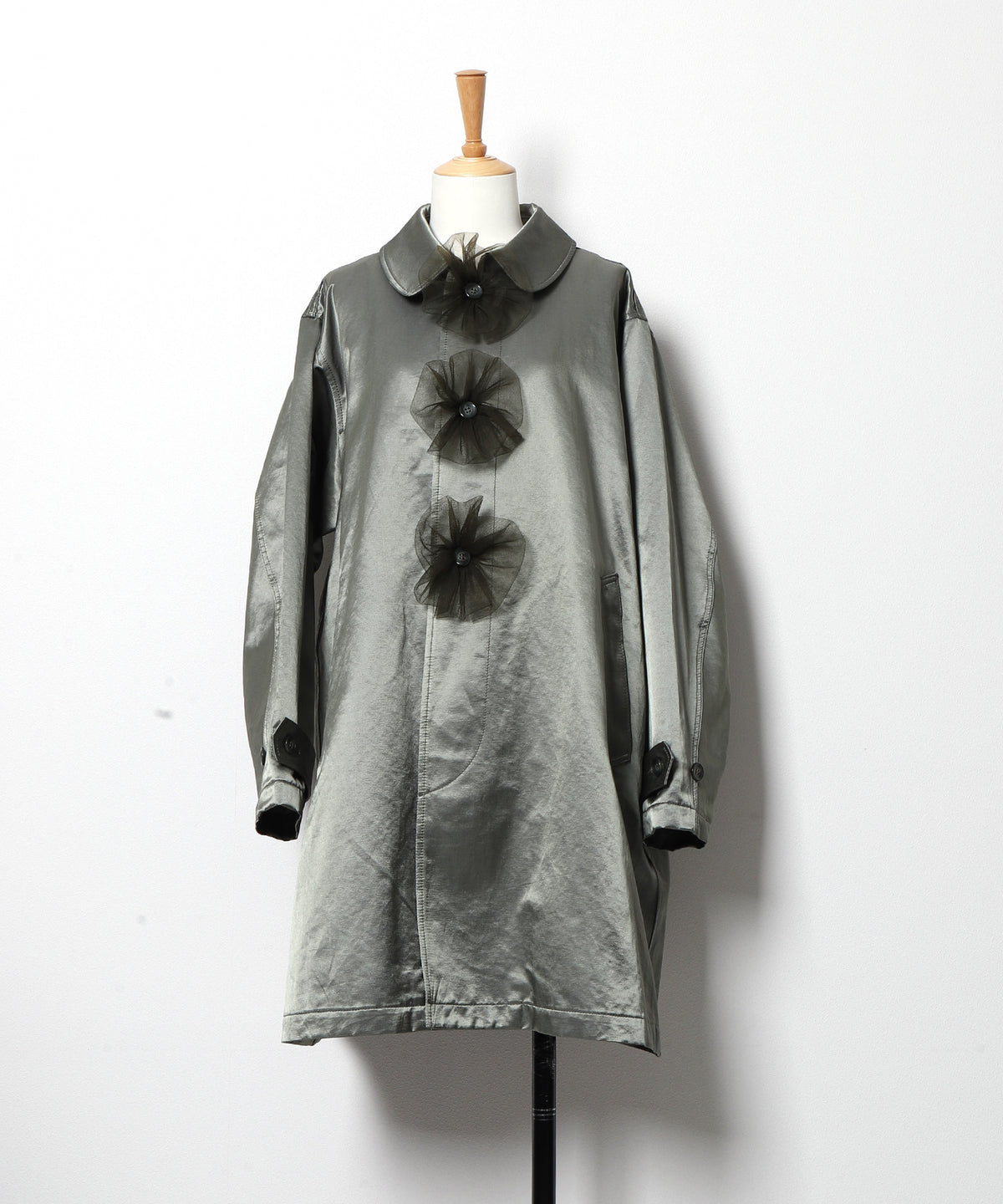 Flower Balmacaan Coat
